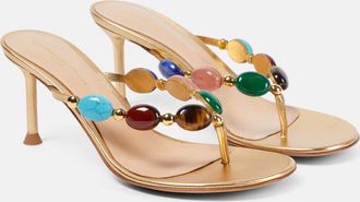 Gianvito Rossi Shanti embellished leather thong sandals