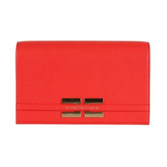 Elisabetta Franchi Shoulder Bags, female, Red, Size: ONE SIZE Borsa compatta con tracolla a catena e logo