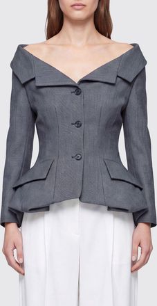 Magda Butrym Blazer corto in lana vergine con design a corsetto e rever a lancia