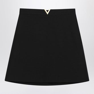 Valentino Garavani Mini Skirt With V Gold Detail