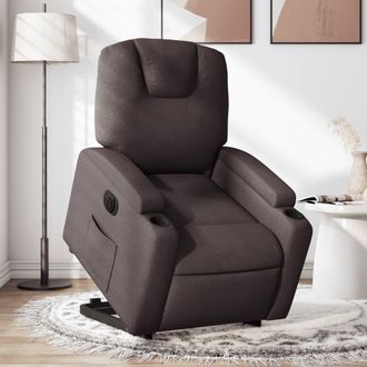 vidaXL Vidaxl - Sill&oacute;n El&eacute;ctrico Reclinable Elevable De Tela Marr&oacute;n Oscuro