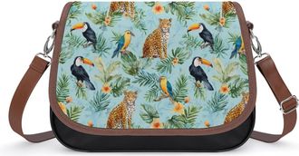 Generic Toucan And Parrot Bird Fashion Womens Crossbody Bags Novelty Handbag Shoulder Bag Purse