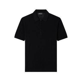 Emporio Armani Polo Neck Sweater - Heren - Polos - Zwart - L - Katoen - Tops