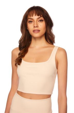 Susana Monaco Rib Scoop Neck Crop Tank in Belgian Creme at Nordstrom, Size Large