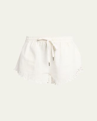 Isabel Marant Balyme Eyelet Cotton Drawstring Shorts