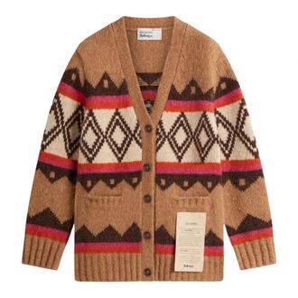 Ballantyne Truien & Vesten, Dames, Veelkleurig, M, Wol, Raw Diamond V-Neck Cardigan