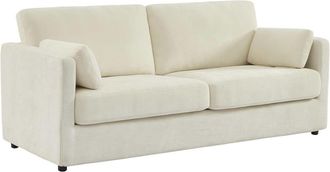 Sweeek Sof&aacute; desenfundable de tela lisa de 2 plazas, blanco