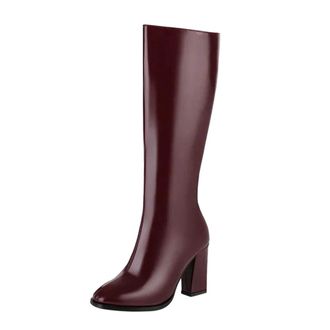 Generic Womens Knee High Boots Autumn Winter High Boots Zipper Heels Long Shoes
