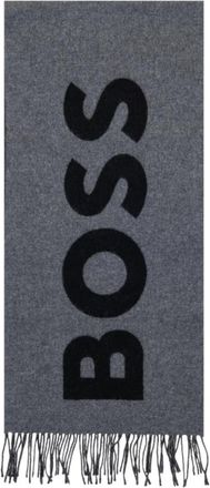 HUGO BOSS Rikard_35*180 Sjaal - Heren - Wintersjaals - Grijs - ONE Size - Wol - Accessoires