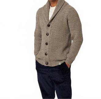 Peregrine Wilkinson Chunky Knit Cardigan In Oak