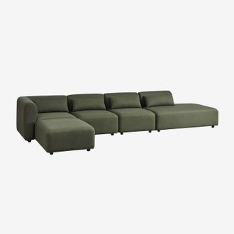 Sklum Sklum - Sof&aacute; Modular Esquinero De 4 Piezas Con Div&aacute;n Derecho Y Puff Fogler