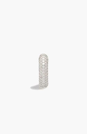 Yoj Pave Huggie Hoop In Silver at Nordstrom