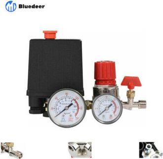OEM Bluedeer - V&aacute;lvula Para Compresor De Aire - Regulador De Presi&oacute;n Con Man&oacute;metros - Caudal Un 30 % Mayor - Protecci&oacute;n Ip54 - F&aacute;cil Instalaci&oacute;n