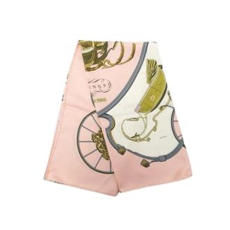 Herm&egrave;s Pre-owned Springs Scarf - Dames - Pre-owned - Roze - Maat: ONE Size Zijde