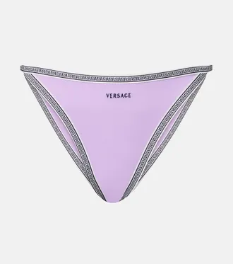 Versace Logo embroidered bikini bottoms