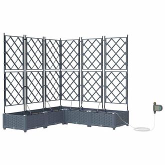 Berkfield Home Garden Planters with Water Irrigation System 5 pcs Light Grey