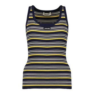 Miu Miu Striped Tank Top - female - Miu Miu - Sleeveless Tops - Multicolor - M - Tops