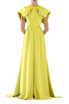 Saiid Kobeisy Crepe Jumpsuit, With Back Overskirt