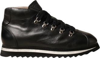 Doucal's Enkellaars met veters van verouderd leer - Heren - Veterlaarzen - Blauw - 43 EU - Leer - Schoenen
