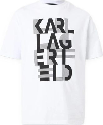 Karl Lagerfeld Stylized Logo T-Shirt - Heren - T-shirts - Wit - 2XL - Katoen - Tops