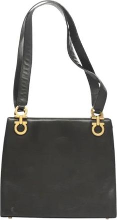 Ferragamo Tweedehands leren handtassen - Dames - Vintage Handtas - Zwart - ONE Size - Leer - Vintage
