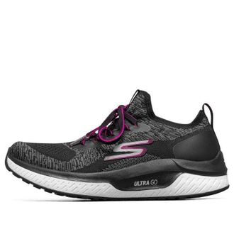 Skechers (WMNS) Skechers Go Run Steady Sports Shoes Black/White/Purple 16025-BKHP