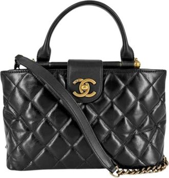 Chanel Pre-owned Matelasse Handbag - Dames - Vintage Handtas - Zwart - ONE Size - Leer - Vintage
