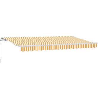 vidaXL Toldo Retr&aacute;ctil Amarillo Y Blanco 350 X 200 Cm Vidaxl