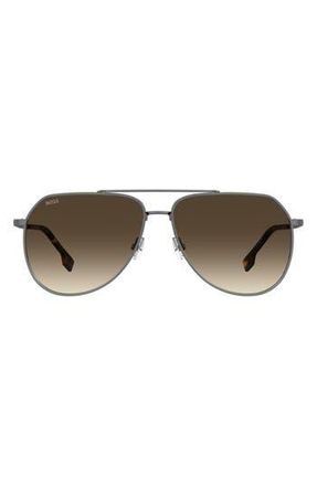 BOSS 61mm Aviator Sunglasses in Dark Ruthenium at Nordstrom Rack