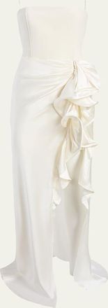 Cinq &agrave; Sept Drina Sleeveless Satin Wrap Gown