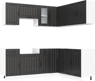 vidaXL Vidaxl - Set Mobili Da Cucina 11 Pz Kalmar Neri Legno Multistrato