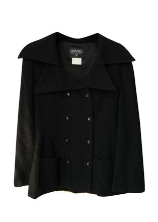 Chanel Vintage 95 Black Boucle Wool Jacket Size M