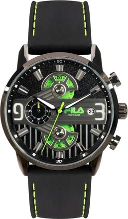 Fila Herenhorloge Chronograaf Siliconen Band Filastyle 38-175 - Heren - Horloges - Zwart - ONE Size - Accessoires