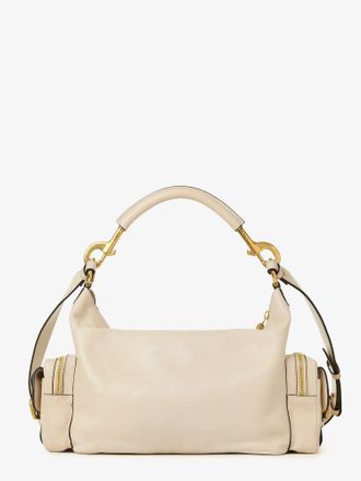 Chlo&eacute; Womens Shoulder Bag Double Carry Leather Beige