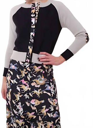 LA PRESTIC OUISTON Lorient Cardigan In Mix Noir