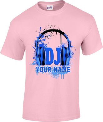 Bang Tidy Clothing Personalised T-Shirt for Men DJ Your Name Headphones Gifts for Him