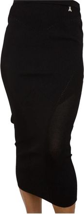 Patrizia Pepe Zwarte Midi Rok - Dames - Midirokken - Zwart - S - Rokken