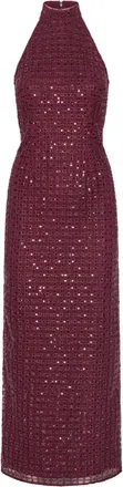 Rotate Intricate Beaded Maxi Dress with Halter Neckline