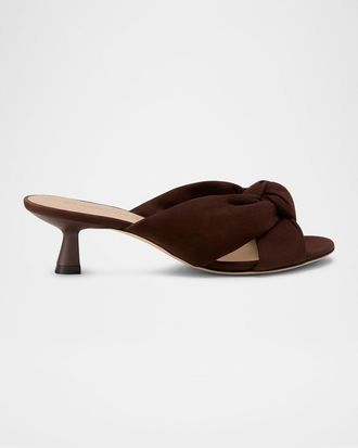 Stuart Weitzman 50mm Soplaya Suede Mule Sandals