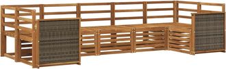 vidaXL Conjunto De Sof&aacute;s De Exterior 6 Uds. Natural Vidaxl