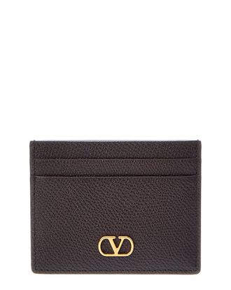 Valentino Vlogo Signature Leather Card Holder