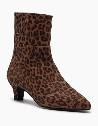 Hush Puppies Womens Hush Puppies Nahla Heel Leather Womens Leopard Heeled Ankle Boots - Brown - Size: UK 7 / eu 40 / us 8