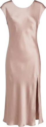 Vicolo Tb0135 Midi Jurk - Dames - Jurken - Roze - Maat: XS Poliester