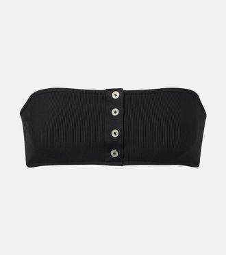 Toteme Ribbed-knit bandeau bikini top