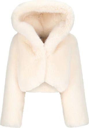 Giuseppe Di Morabito Giacca in pelliccia sintetica con cappuccio - Bianco