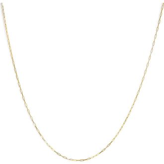 House of Brilliance Unisex Solid 14K Gold 1.5mm Paperclip Chain Necklace in Yellow at Nordstrom, Size 18