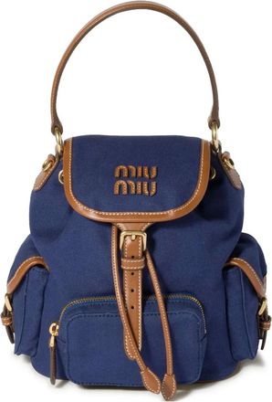 Miu Miu Zaino con logo - Blu