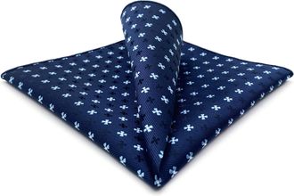 Shlax & Wing Shlax&Wing Floral Blue Mens Pocket Square Silk Handkerchief Handmade