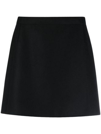 Moncler wool-cashmere miniskirt - women - Virgin Wool/Cashmere - 46 - Black