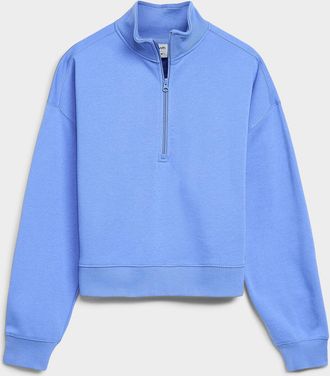 Twik Womens Boxy-fit zipped mock-neck sweatshirt